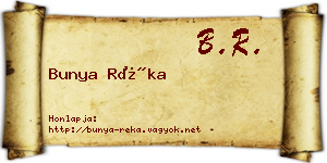 Bunya Réka névjegykártya